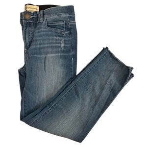 Democracy Jeans Womens Size 4 "Ab" Technology Blue Denim Distressed Frayed Hem